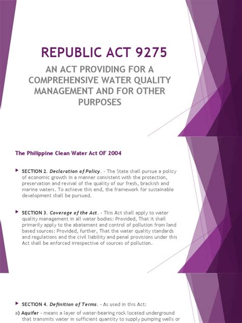 REPUBLIC ACT 9275 AN ACT PROVIDING FOR A .
